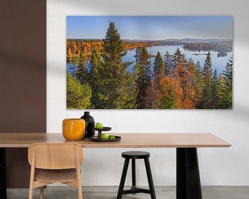 Sweden Lakes Trees Schweden Leinwandbild AK Art Bilder Mehrfarbig Wandbild XXL